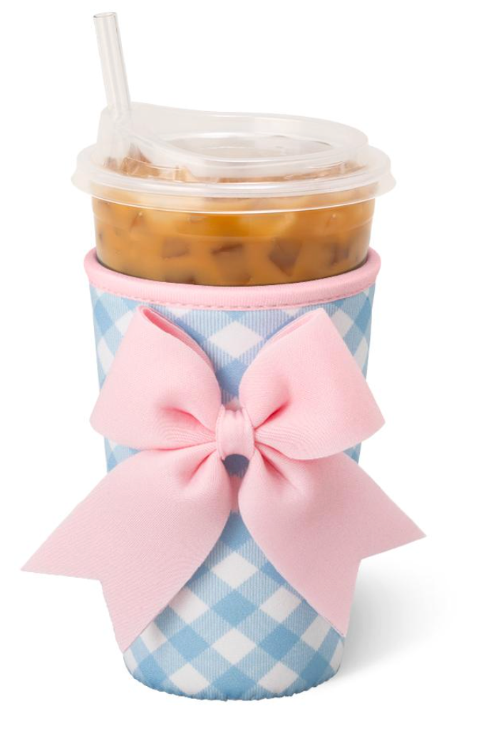 GINGHAM ICED CUP COOLIE (MEDIUM)