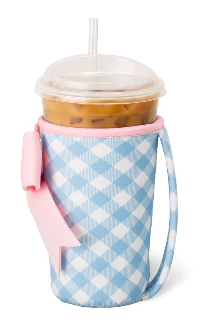 GINGHAM ICED CUP COOLIE (MEDIUM)