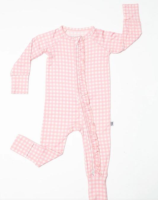 LS ZIP PJ-GINGHAM COTTAGE PINK