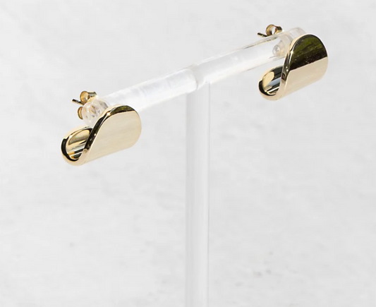 ARC Studs- Yellow Gold cz