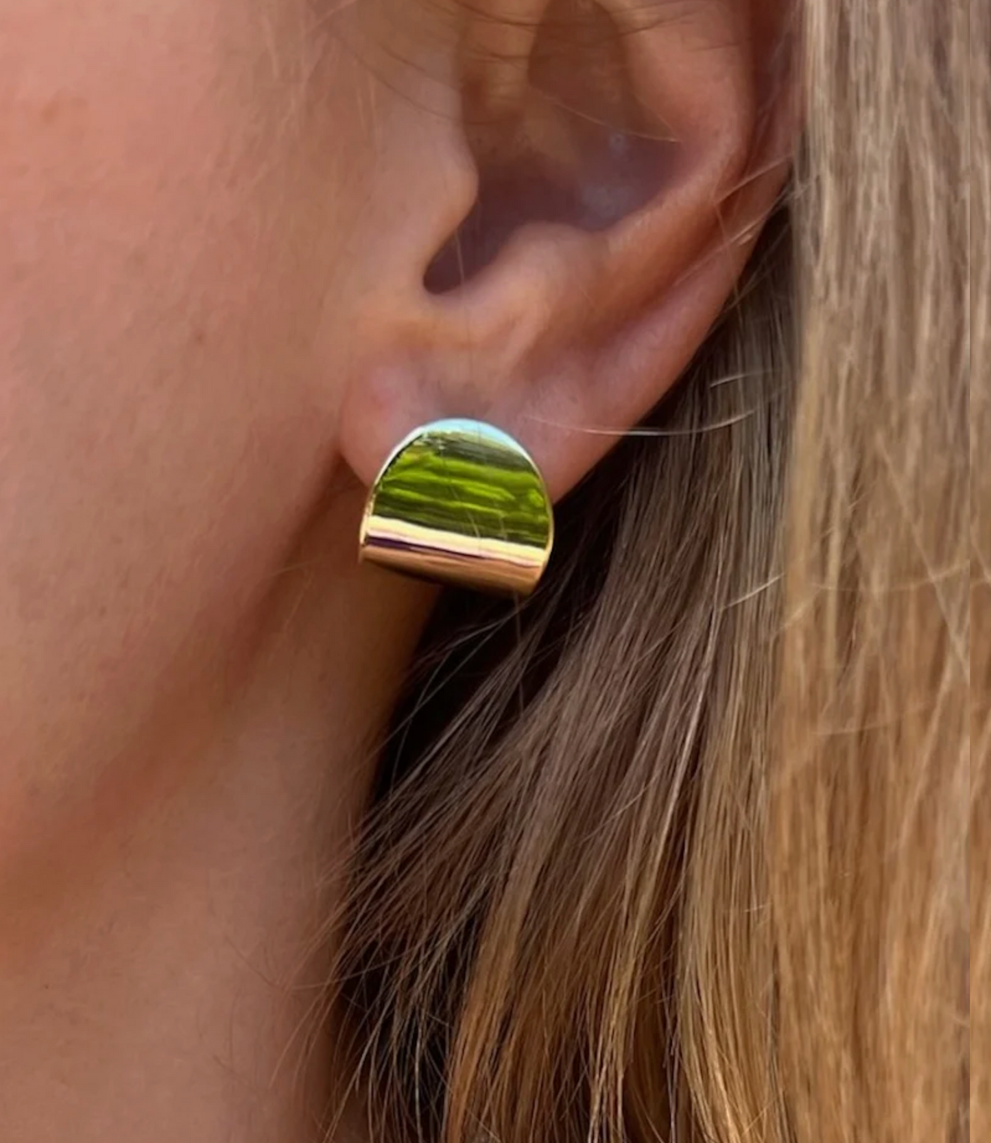 ARC Studs- Yellow Gold cz