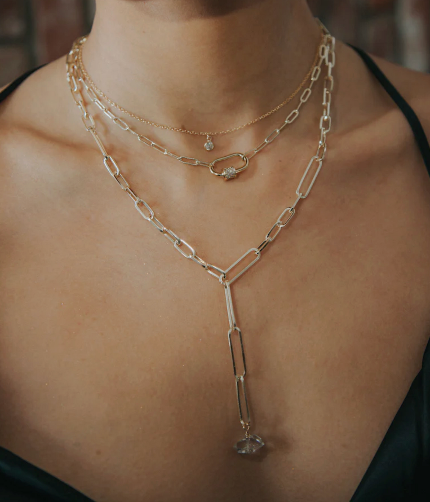 CARABINER necklace-GOLD