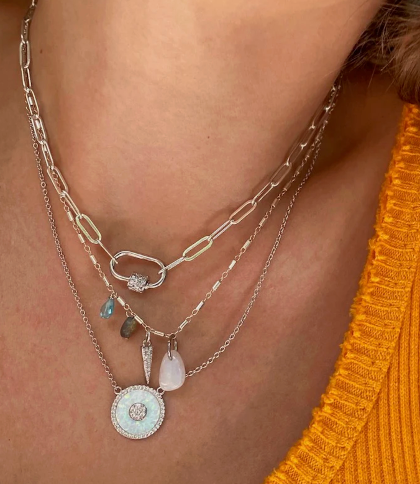 CARABINER necklace- SILVER