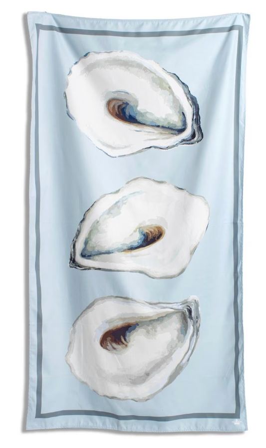 Oyster Bay Giant Beach Towel    Light Blue/Multi    40x70