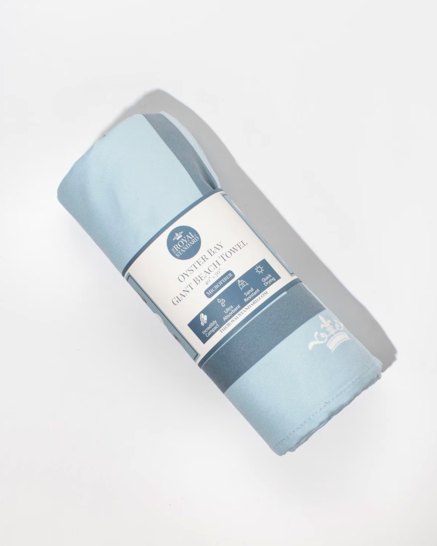 Oyster Bay Giant Beach Towel    Light Blue/Multi    40x70