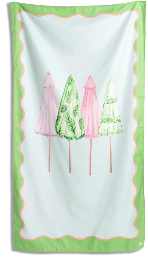 Riviera Giant Beach Towel    Blue/Green/Pink    40x70