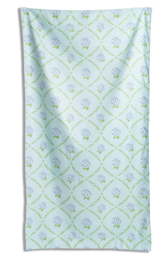 Hydrangea Trellis Giant Beach Towel       Blue/Green    40x70