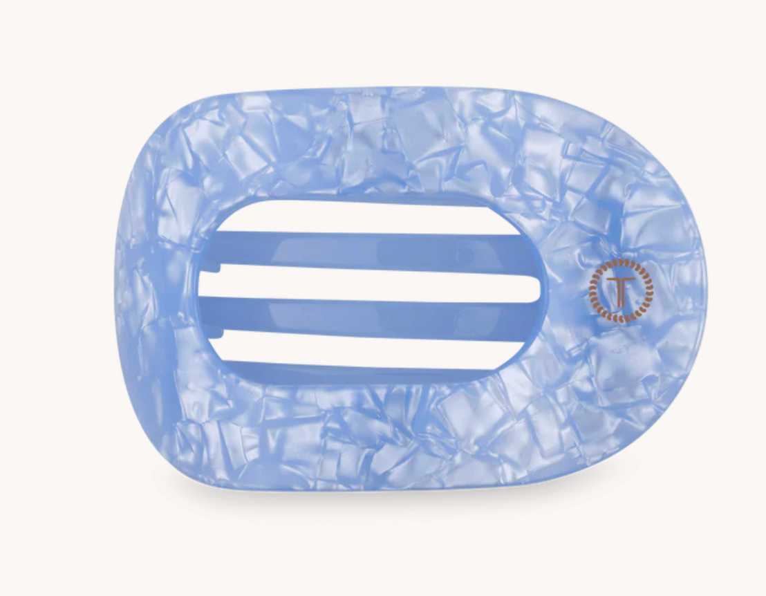 Blue Lagoon Medium Flat Round Hair Clip