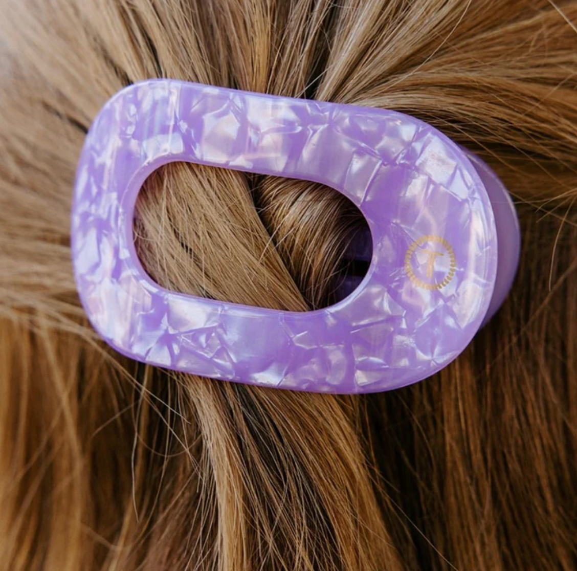 Lavender Mist Medium Flat Round Hair Clip