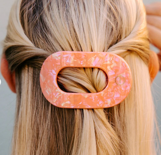 Dreamsicle Medium Flat Round Hair Clip