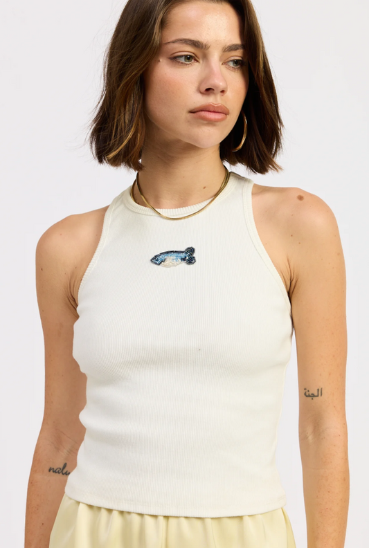 RACER BACK TANK W/BEADING