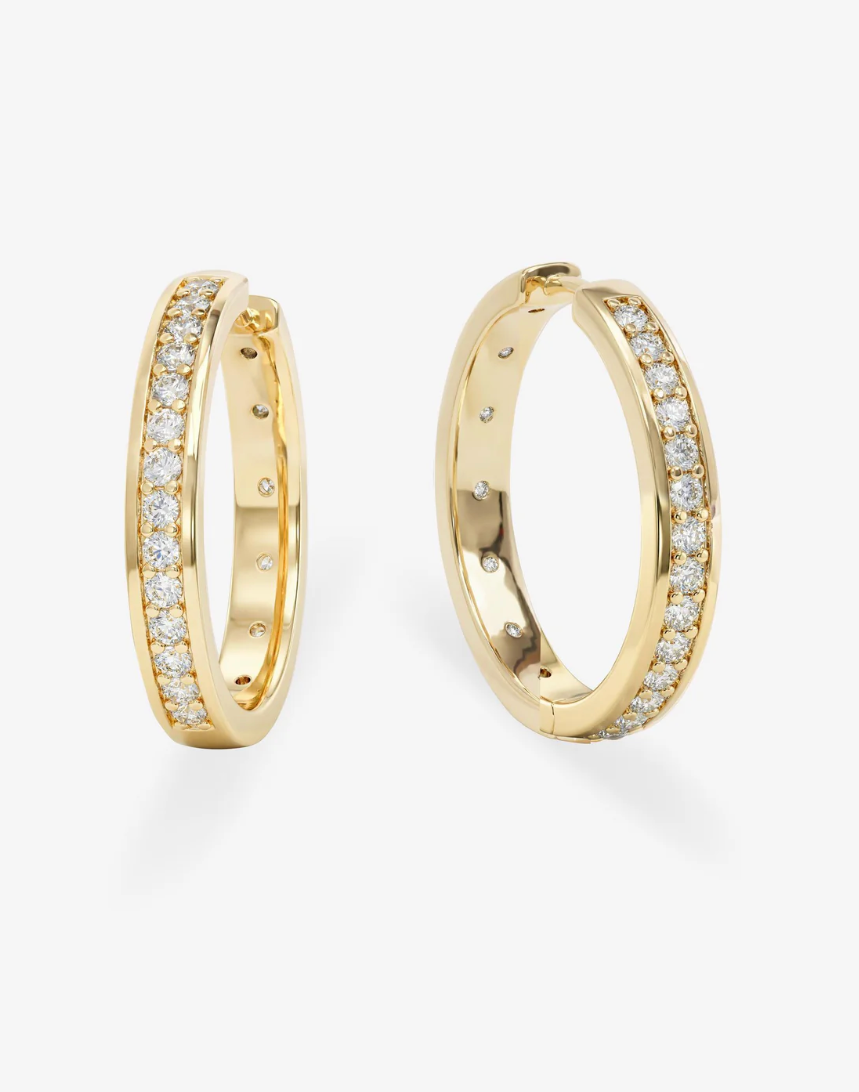Ashley Infinity Reversible Hoops 1'-Gold