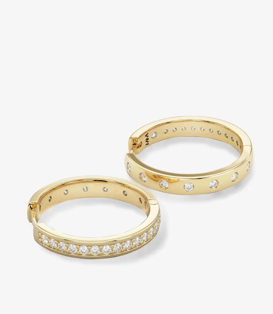 Ashley Infinity Reversible Hoops 1'-Gold