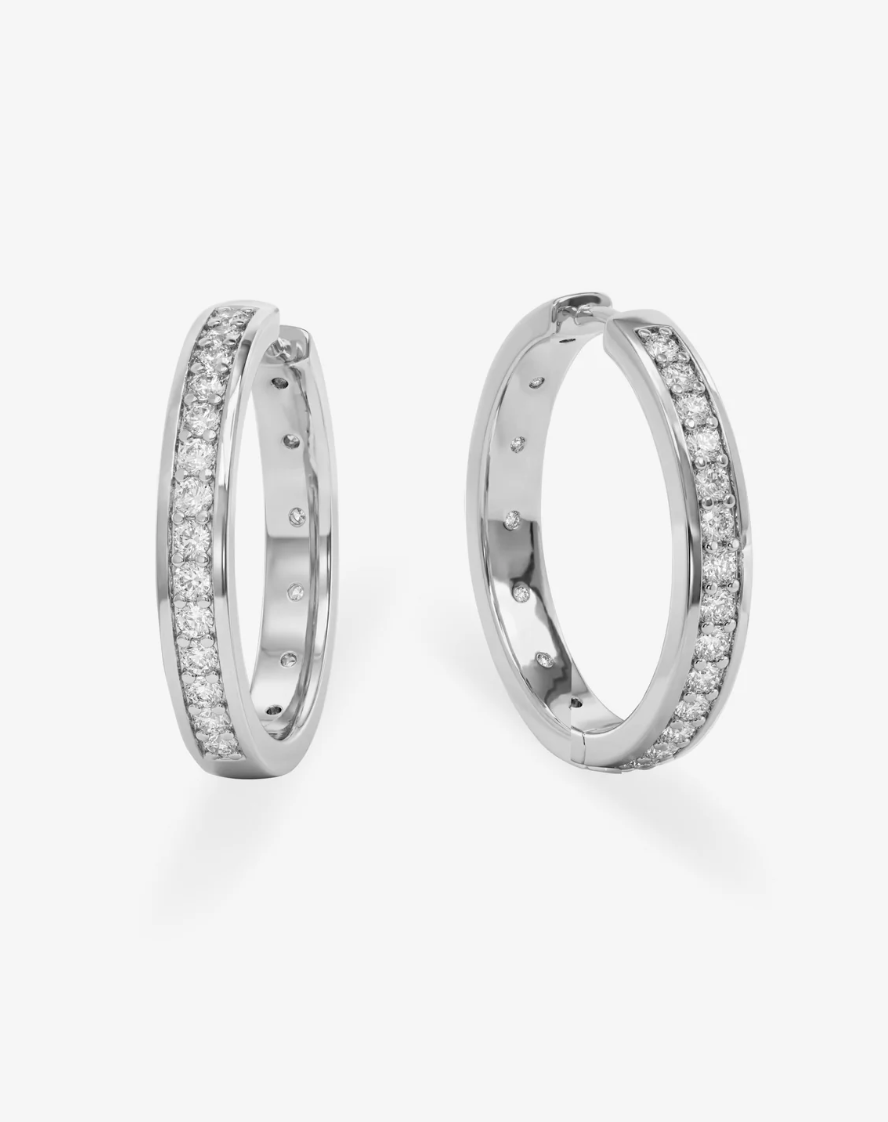 Ashley Infinity Reversible Hoops 1'-Silver