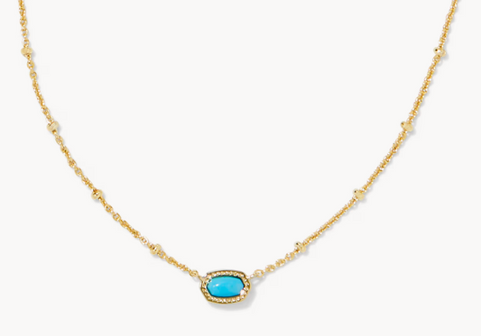 MINI ELISA SATELLITE SHORT PENDANT NECKLACE GLD TUQ MAG
