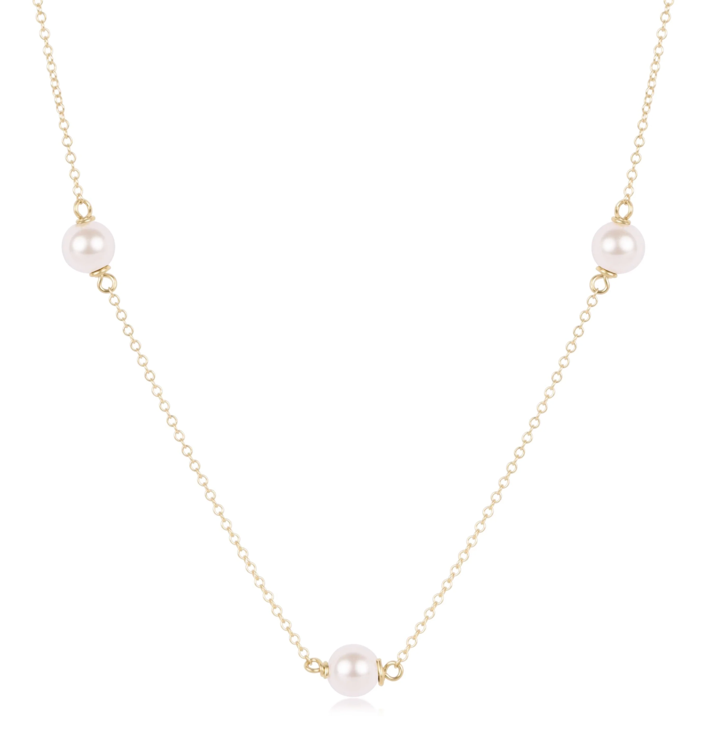 17" Choker Simplicity Chain Gold - Pearl 6mm