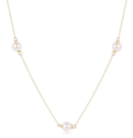 17" Choker Simplicity Chain Gold - Pearl 6mm