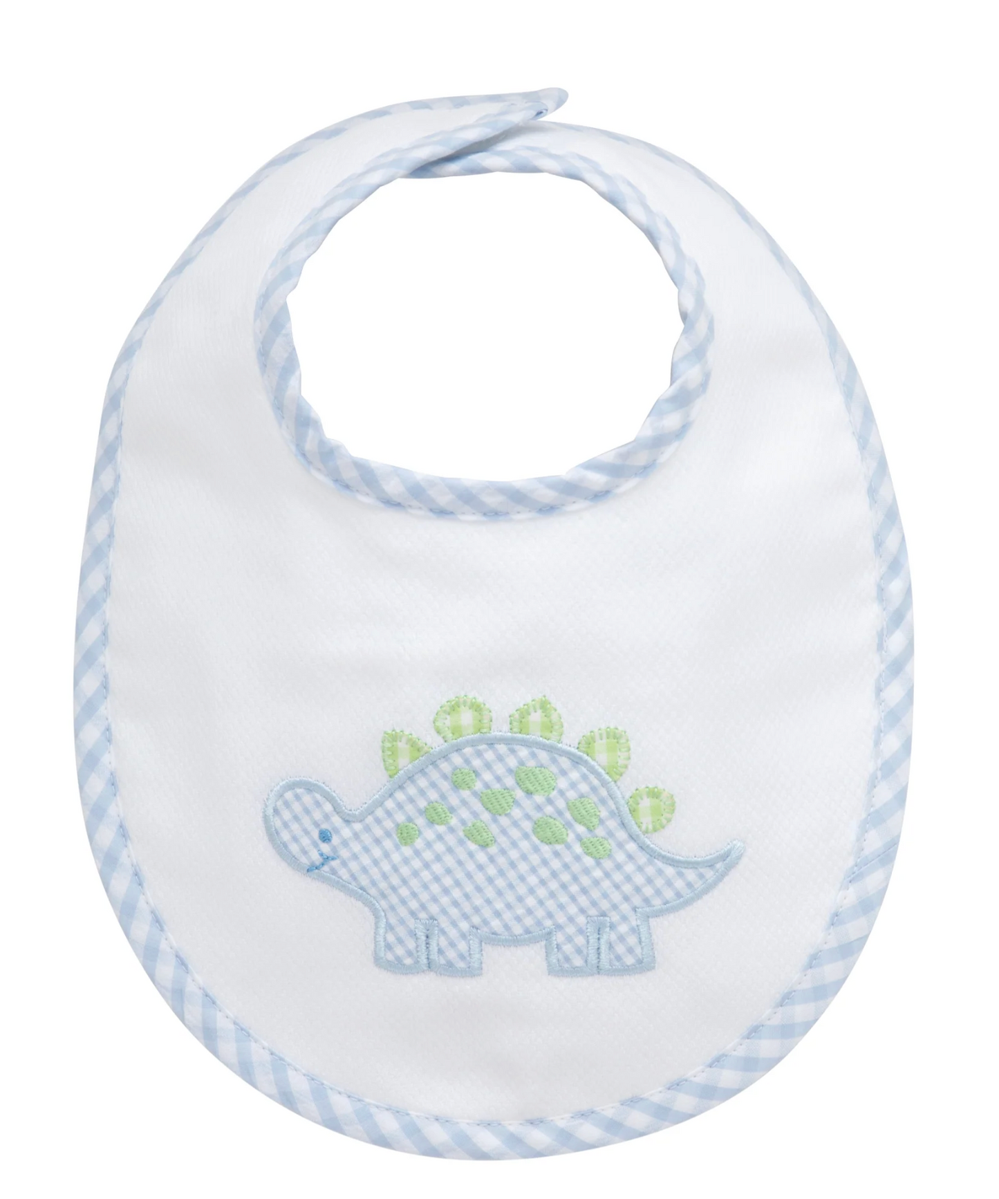 Dino Applique Basic Bib, Blue