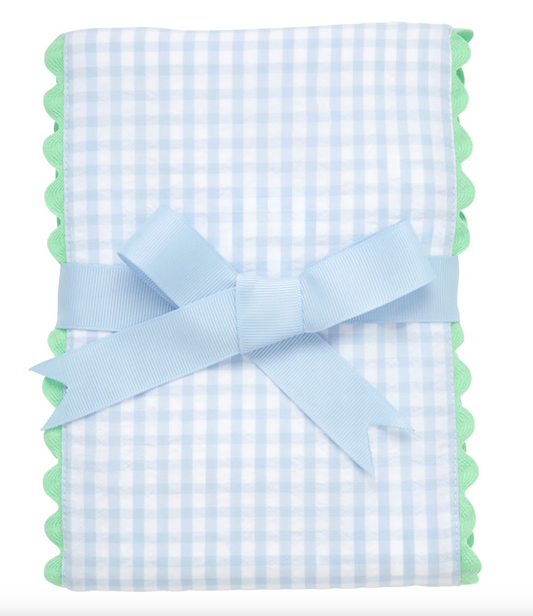 Big Check Fancy Fabric Burp