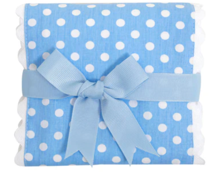 BLUE GOLD FANCY FABRIC BURP