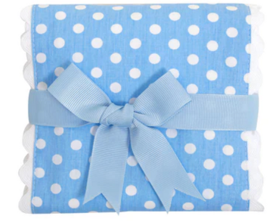 BLUE GOLD FANCY FABRIC BURP