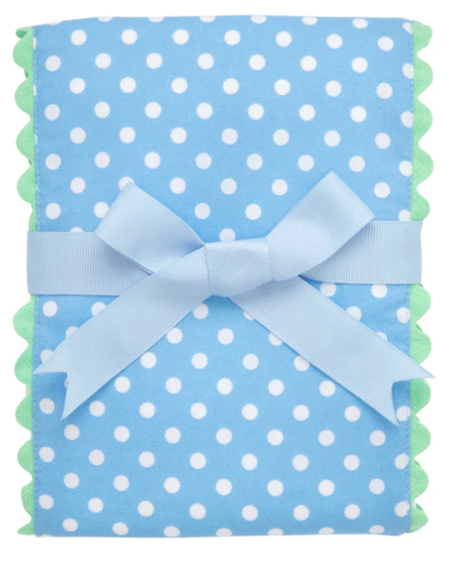 Alligator Fancy Fabric Burp, Blue