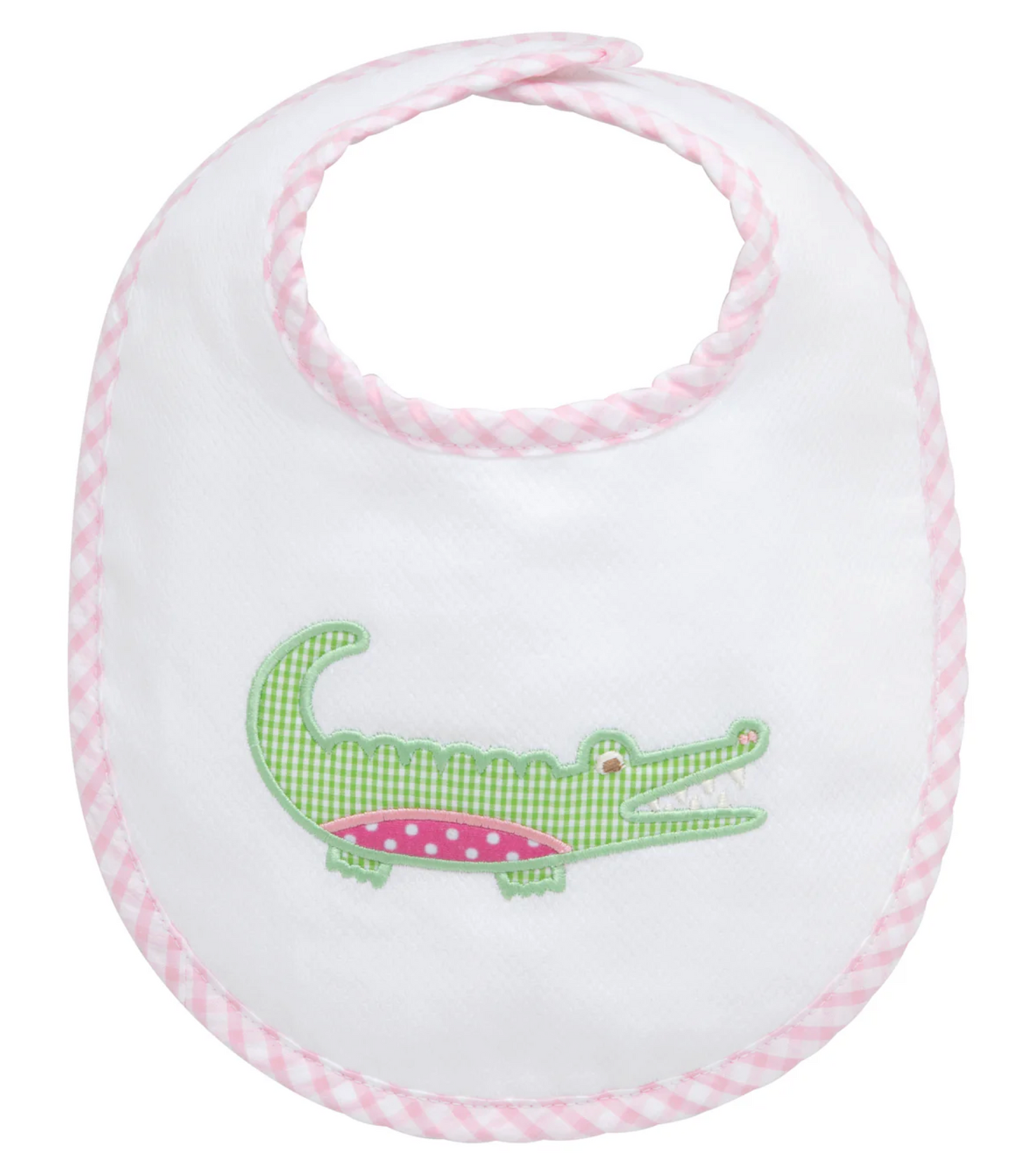 Alligator Applique Basic Bib, Pink