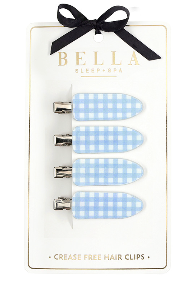 CREASE FREE CLIPS- BLUE GINGHAM