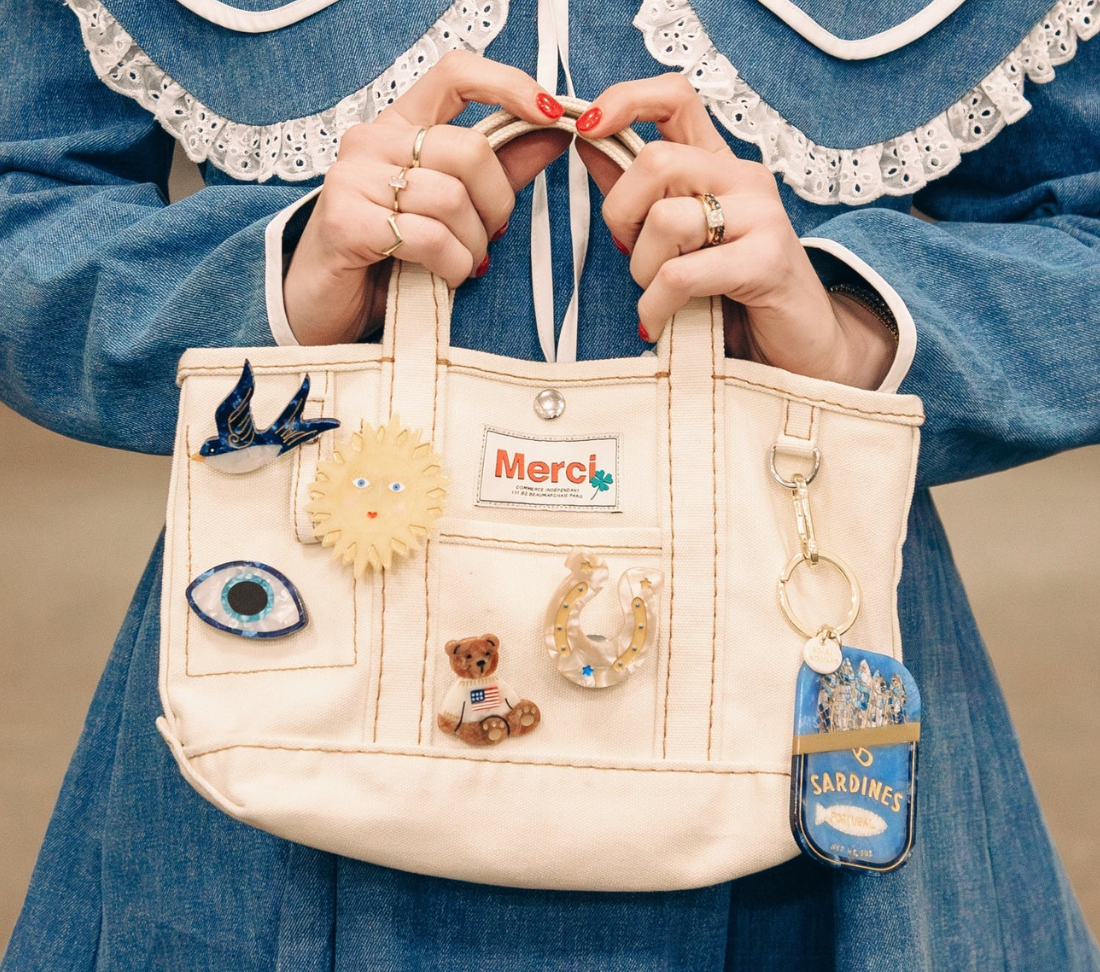 Hand-painted Swallow Brooch Pin