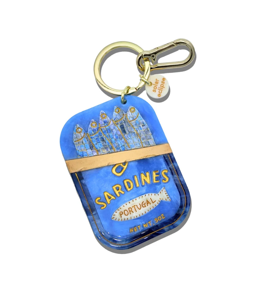Hand-painted Sardines Bag Charm + Keychain