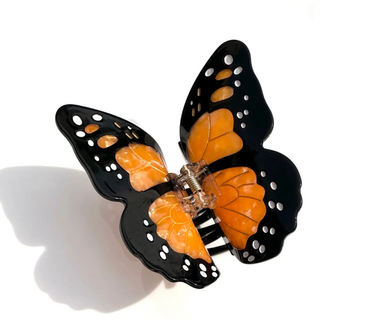 Hand-painted Monarch Butterfly Claw Hair Clip