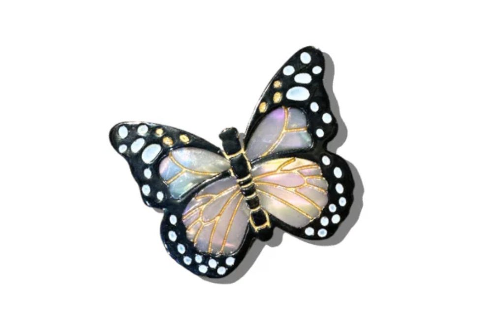 Hand-painted Monarch Butterfly Brooch Pin