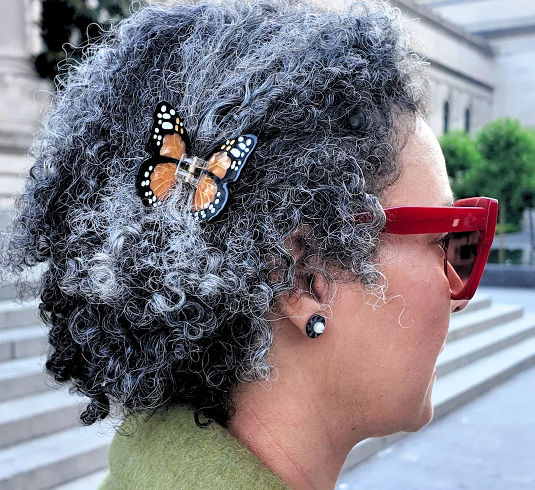 Hand-painted Mini Monarch Butterfly Claw Hair Clip