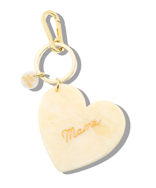 Hand-Painted Mama Heart Bag Charm + Keychain