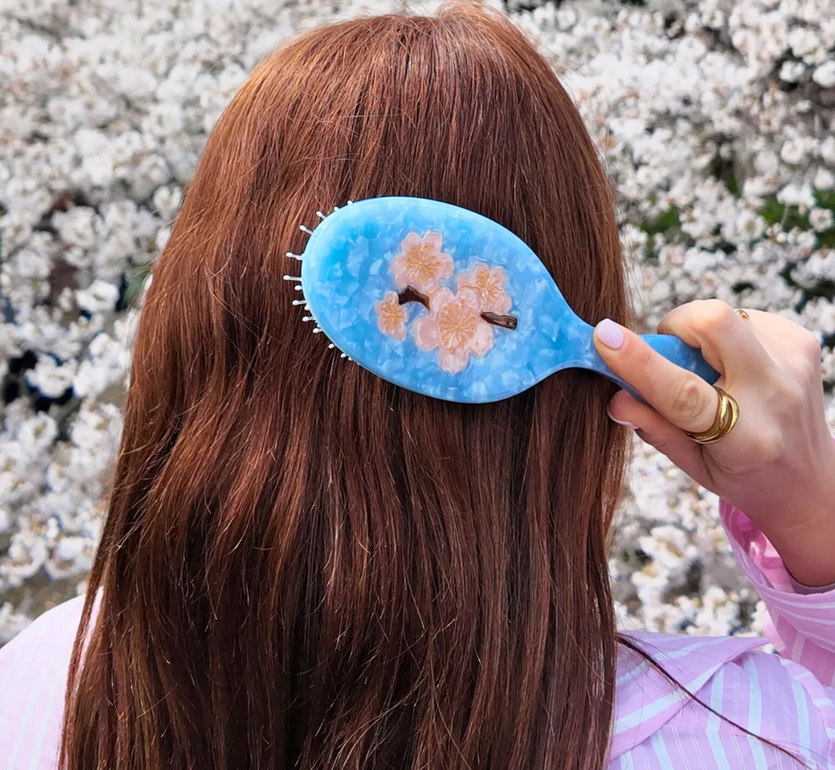 Hand-painted Cherry Blossom Amazing Hair Day Brush