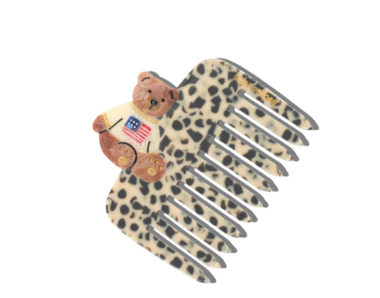 Hand-painted Americana Teddy Pocket Comb
