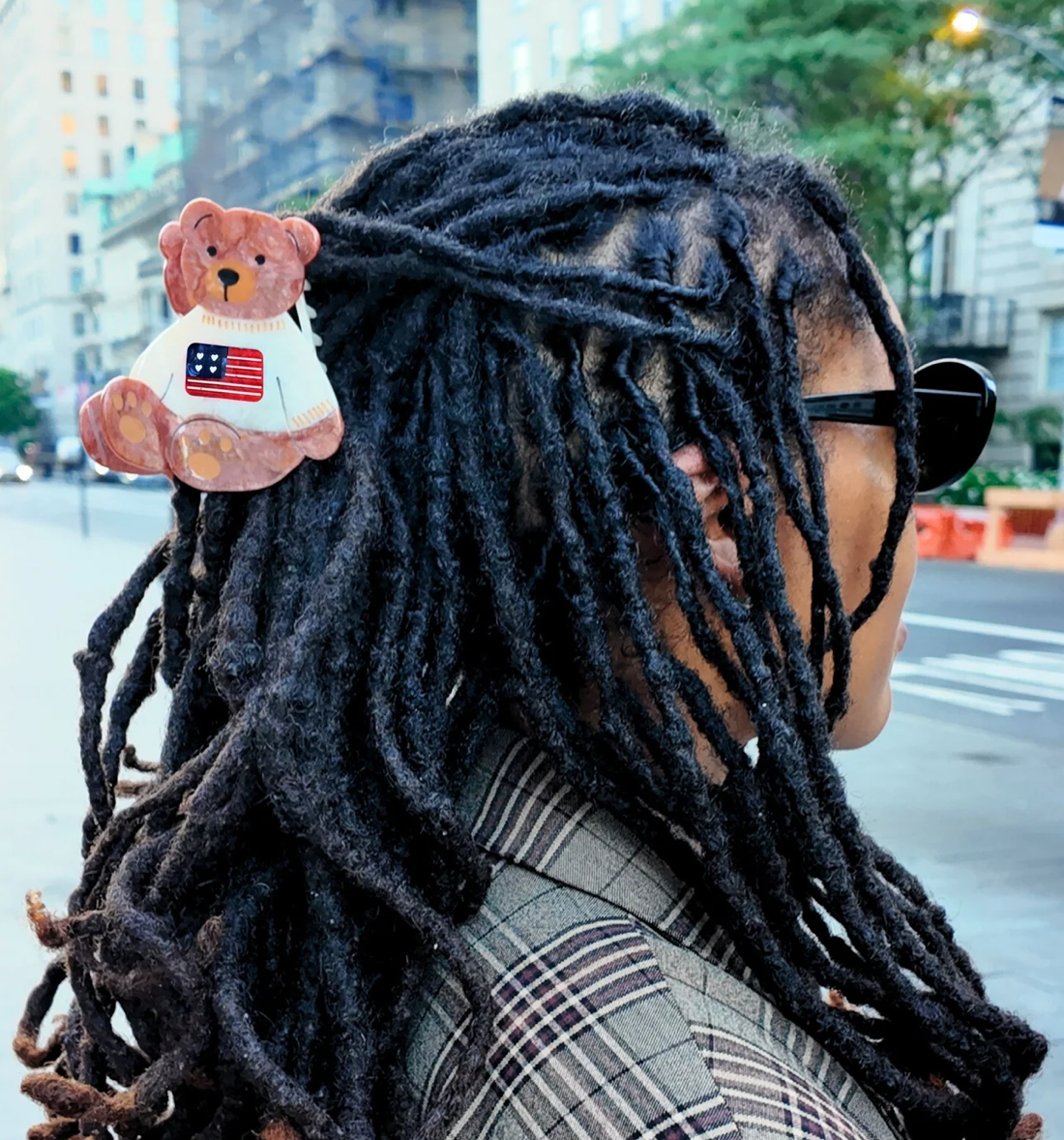 Hand-painted Americana Teddy Bear Claw Hair