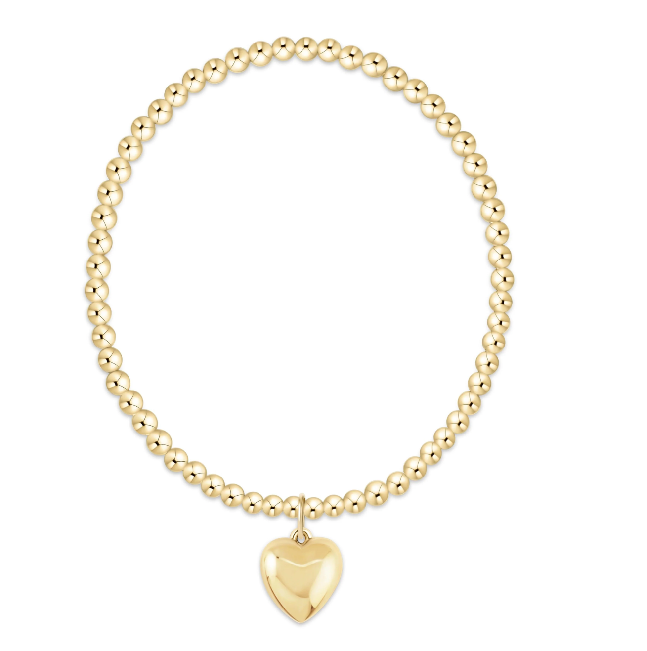 Classic Gold 3mm Bracelet - Love Plush Gold Charm