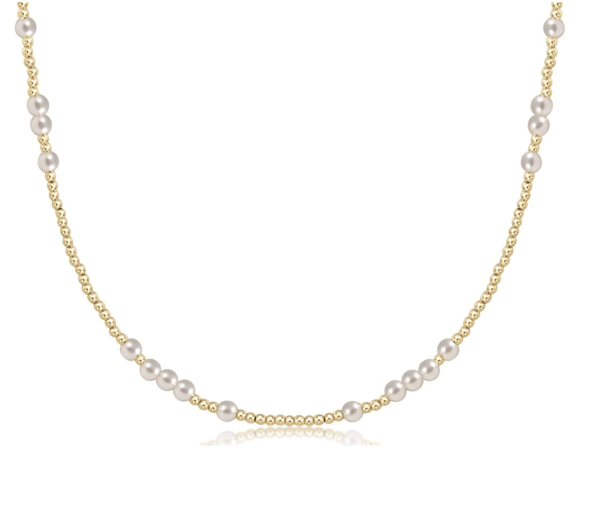 17" Choker Beaded - Hope Unwritten Pearl 4mm