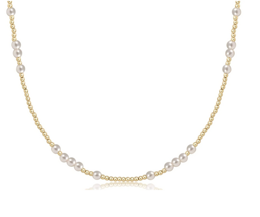 17" Choker Beaded - Hope Unwritten Pearl 4mm