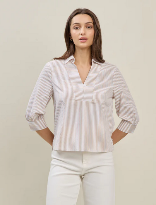 STRIPE 3/4 SLEEVE BLOUSE