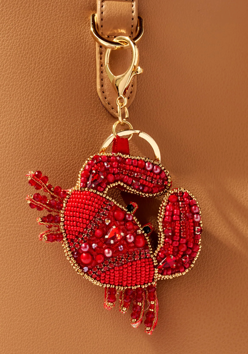 CRAB BEADED BAG CHARM