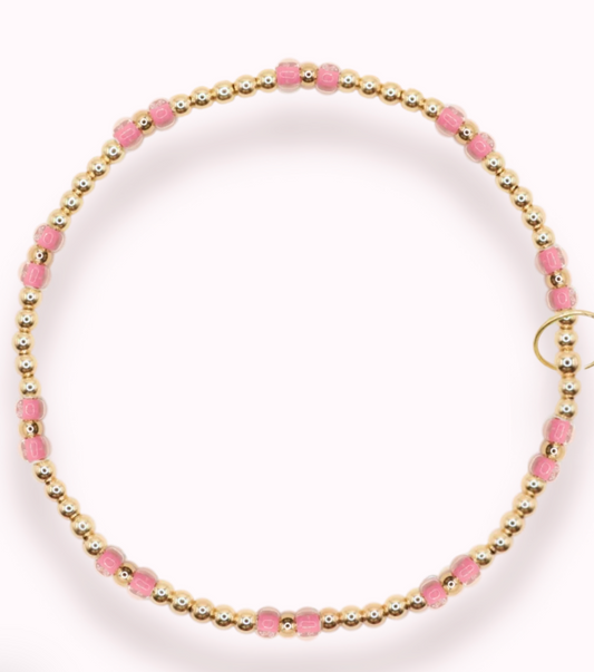 Rose Pink Hazel Bracelet - Standard 6.75 inch