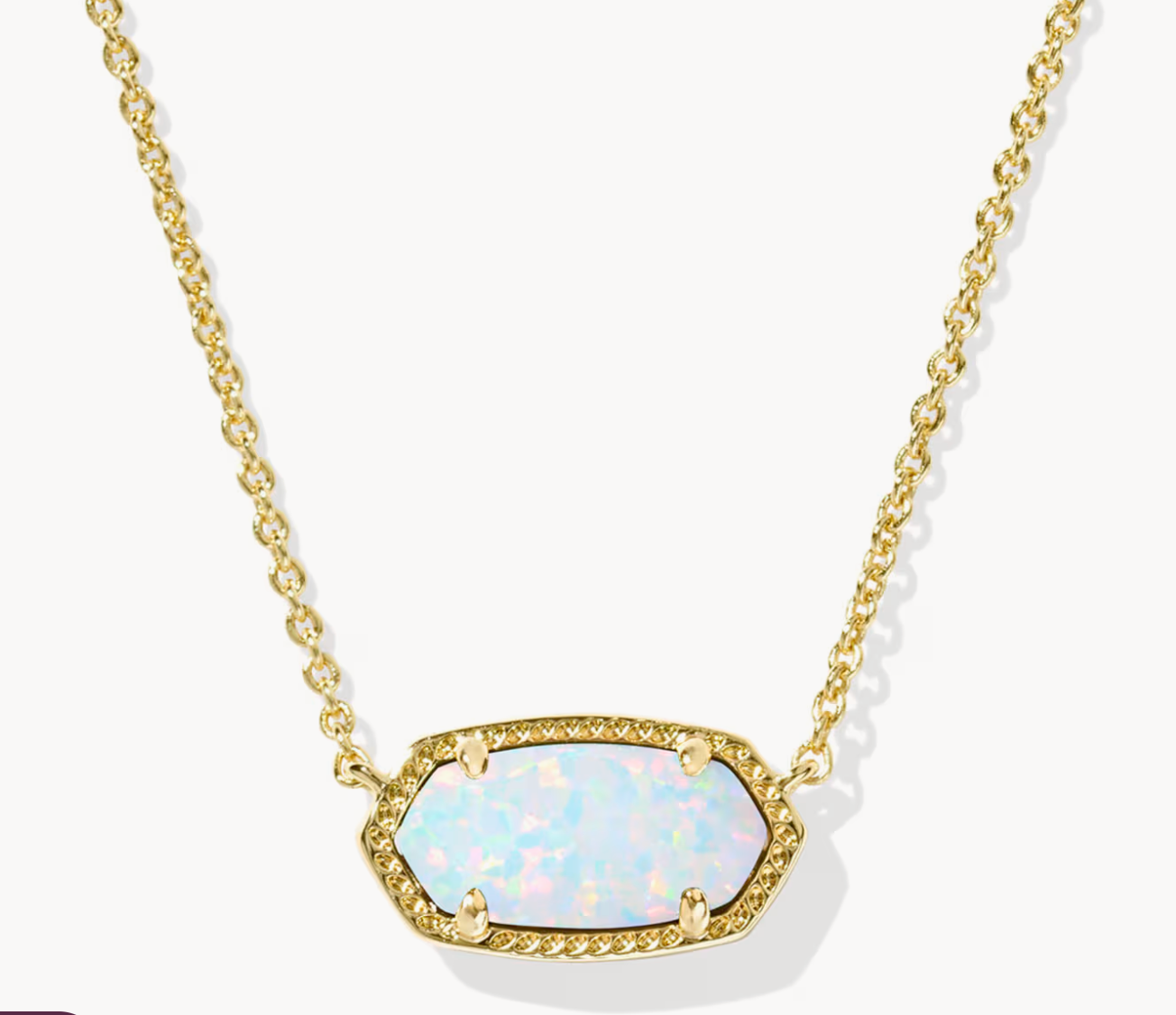 ELISA SHORT PENDANT NECKLACE GLD WHT OPA