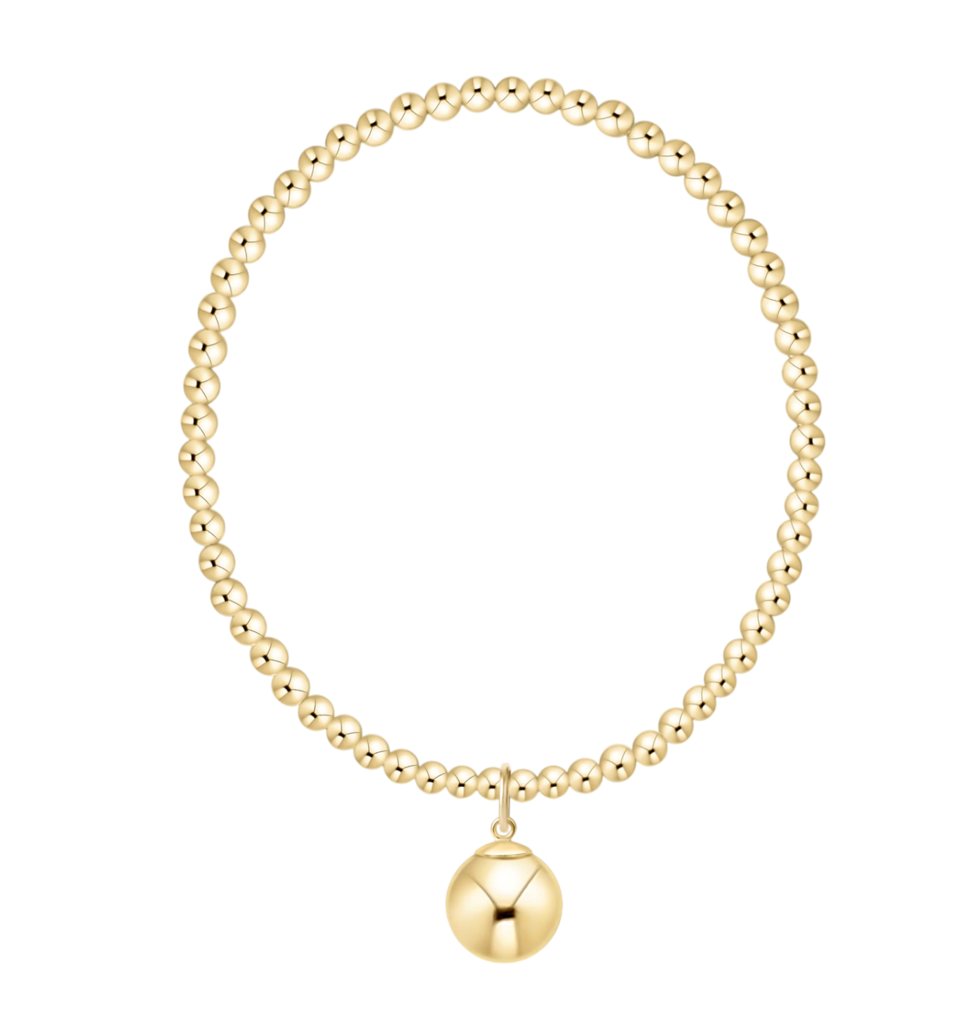Classic Gold 3mm Bracelet - Classic Gold 10mm Charm