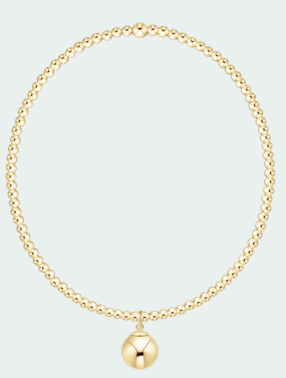 Classic Gold 2mm Bracelet - Classic Gold 8mm Charm