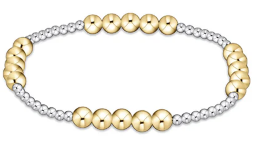 CLASSIC BLISSFUL PATTERN 2.5MM BEAD BRACELET - 5MM MIXED METAL