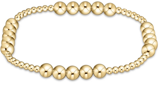 CLASSIC BLISSFUL PATTERN 2.5MM BEAD BRACELET - 5MM GOLD