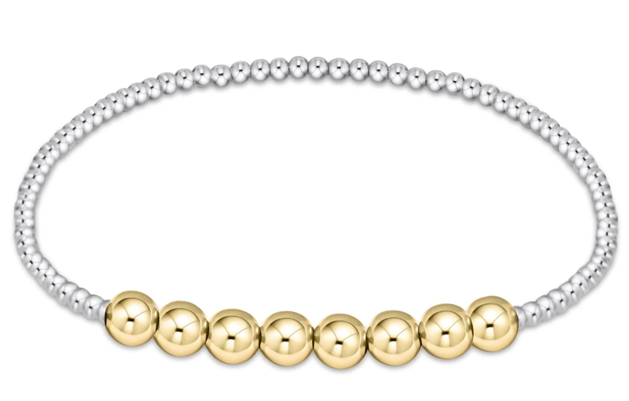 Classic Beaded Bliss 2.5mm bead bracelet - 5mm Mixed Metal