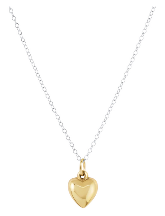 16" Necklace Mixed Metal - Love Plush Small Gold C